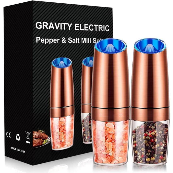 Rechargeable Electric Pepper and Salt Mill Set - GrindMaster Duo-Black-Nora Luxe
