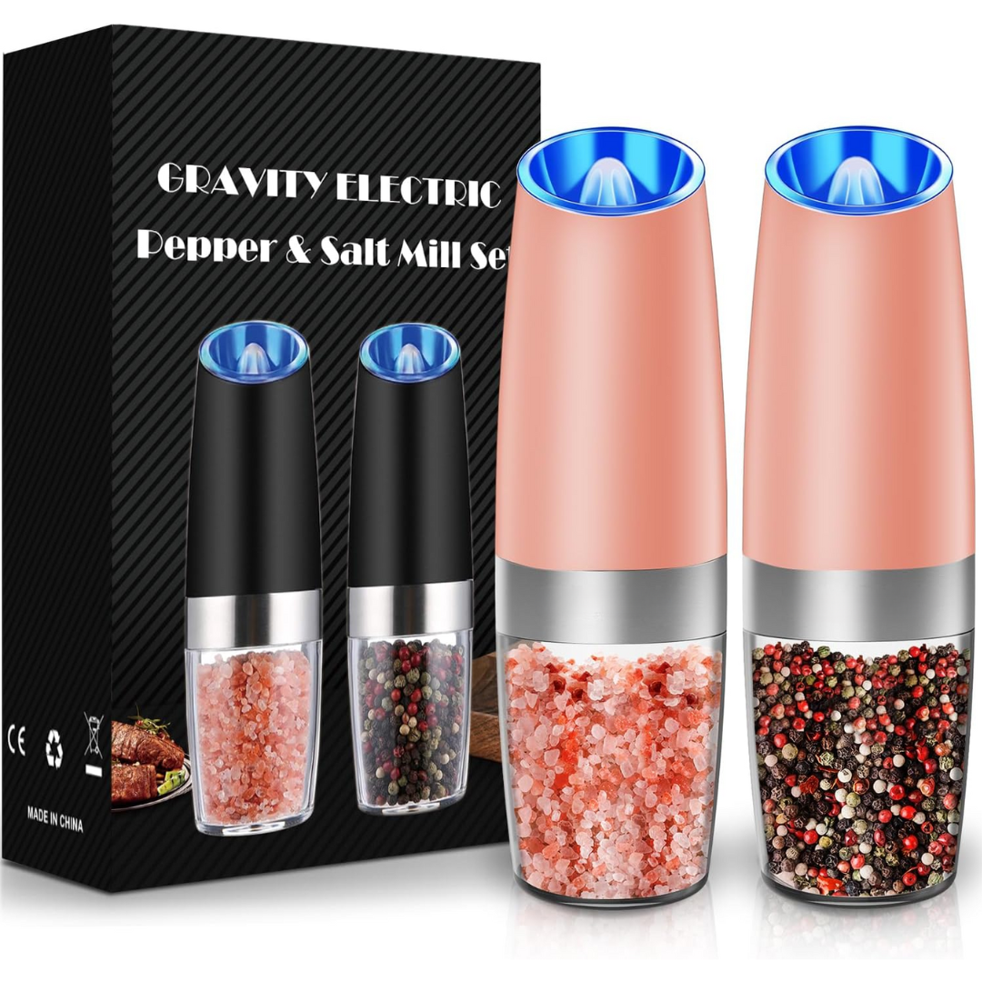 Rechargeable Electric Pepper and Salt Mill Set - GrindMaster Duo-Black-Nora Luxe