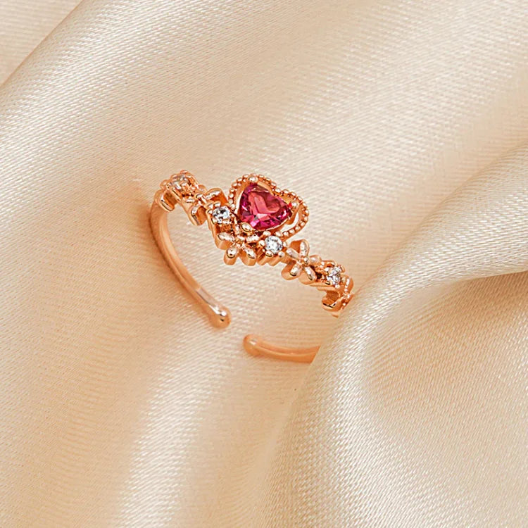 Red Crystal Love Ring - Scarlett-Nora Luxe