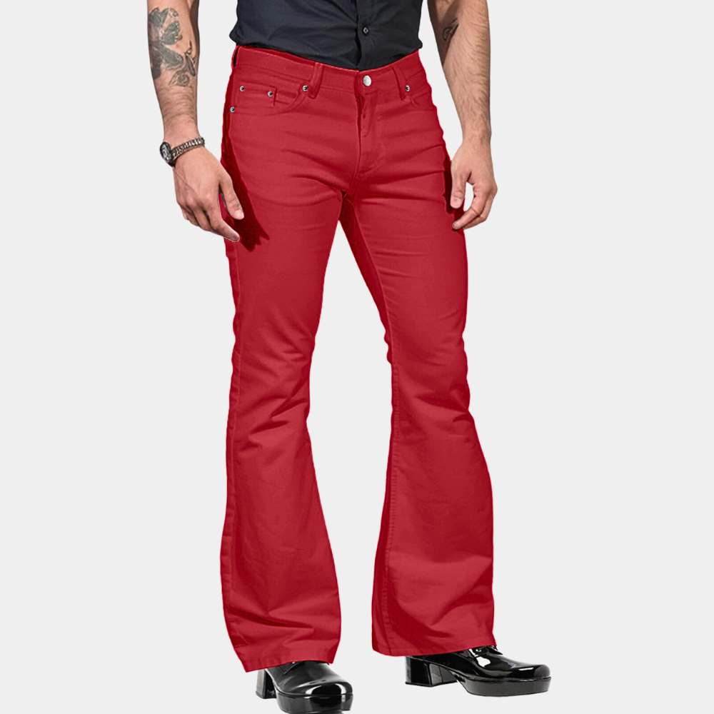 Retro Flared Men's Trousers - Joris-Red-S-Nora Luxe