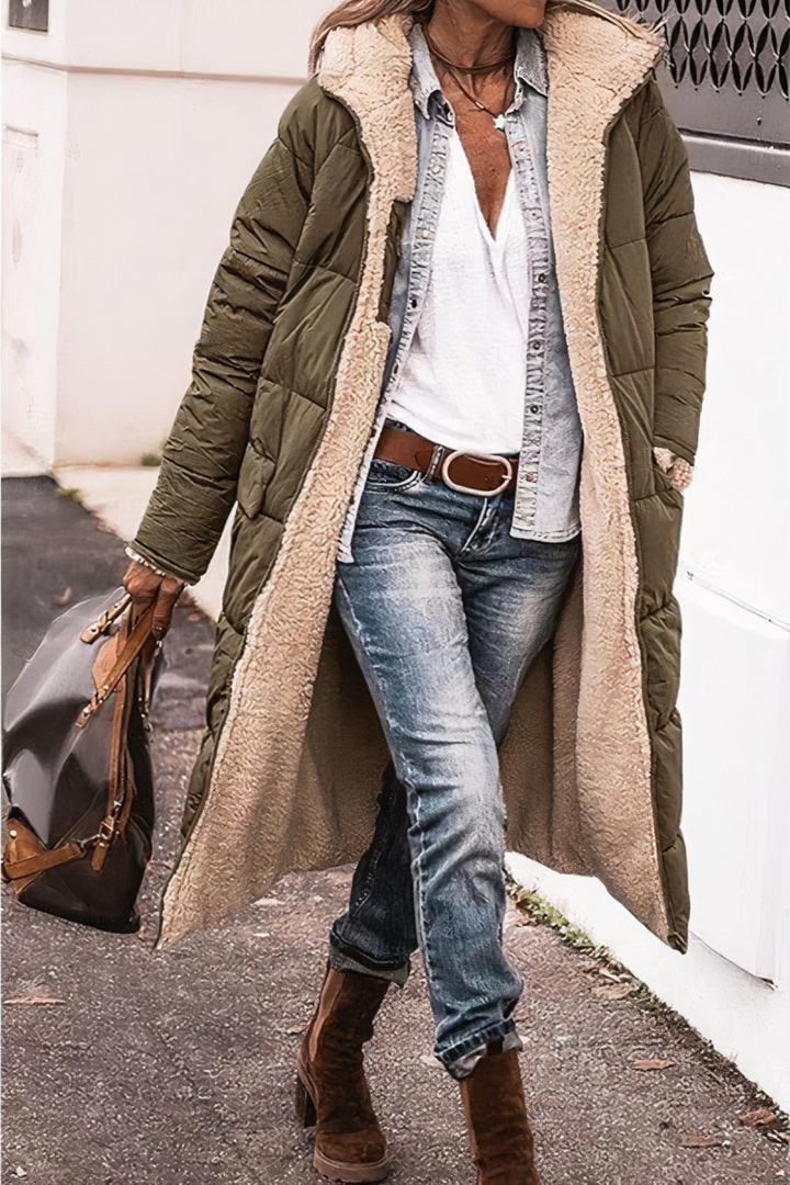 Reversible Parka - Nova-Olive Green-S-Nora Luxe