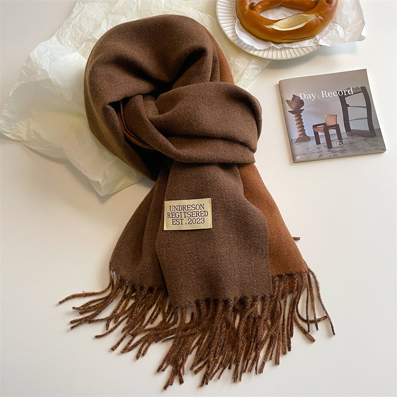 Reversible Pashmina Scarf - Elena-Brown-Nora Luxe