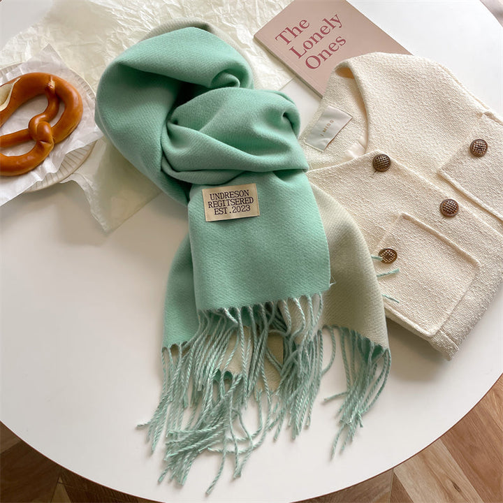Reversible Pashmina Scarf - Elena-Green-Nora Luxe