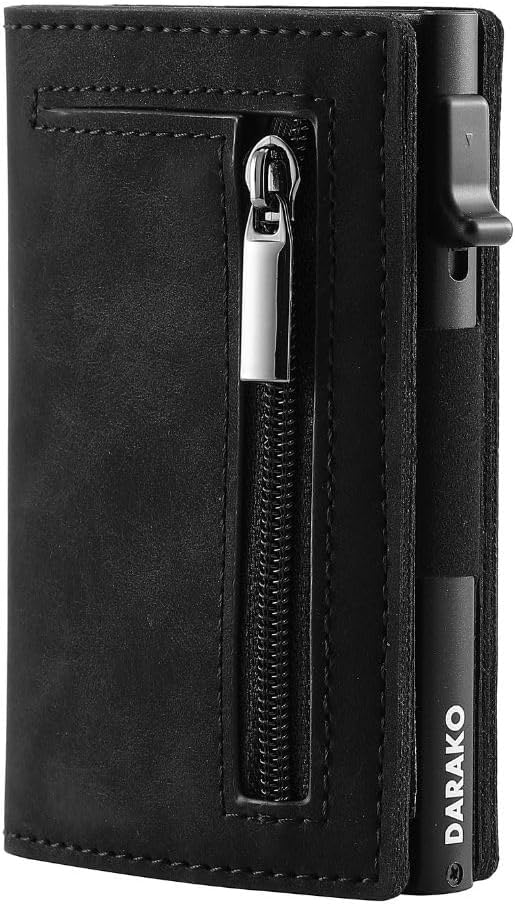 RFID-Protected Slim Wallet – CoreSlide-Black-Nora Luxe
