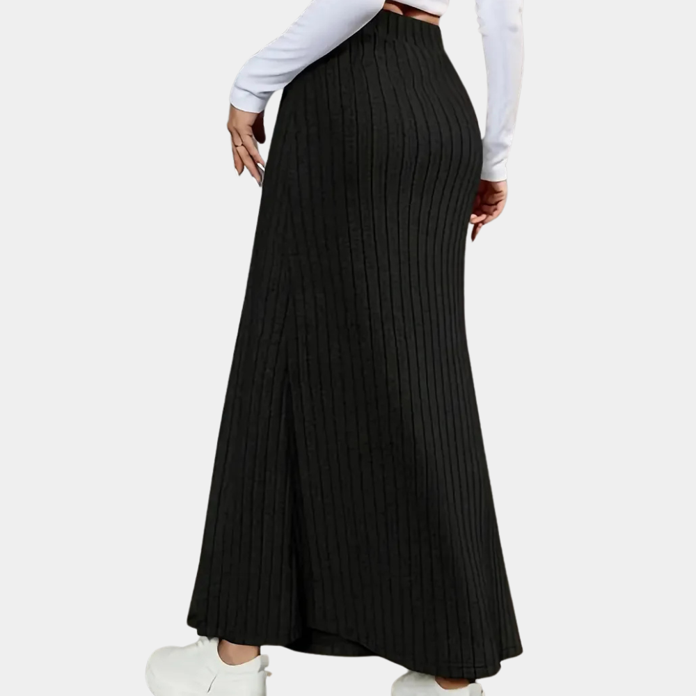 Ribbed Maxi Skirt – Selina-Black-XS-State of Style