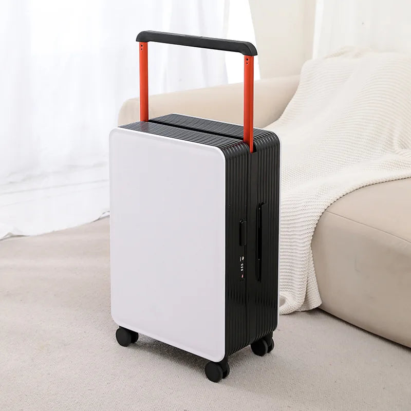Robust PP hard shell suitcase – Dublin-White Black-S (42 L)-Nora Luxe