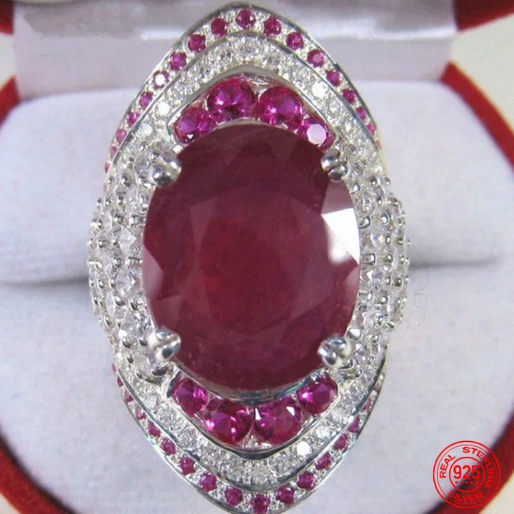 Silver Ring with Ruby – Seraphine-Diameter 16.5-The Livary