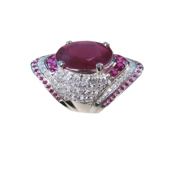 Silver Ring with Ruby – Seraphine-Diameter 17.3-The Livary