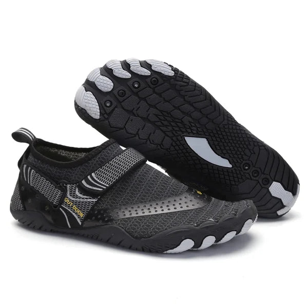 Slip-resistant & Orthopaedic for Men - Barefoot Water Shoes HydroFlex-Black-3.5-The Livary