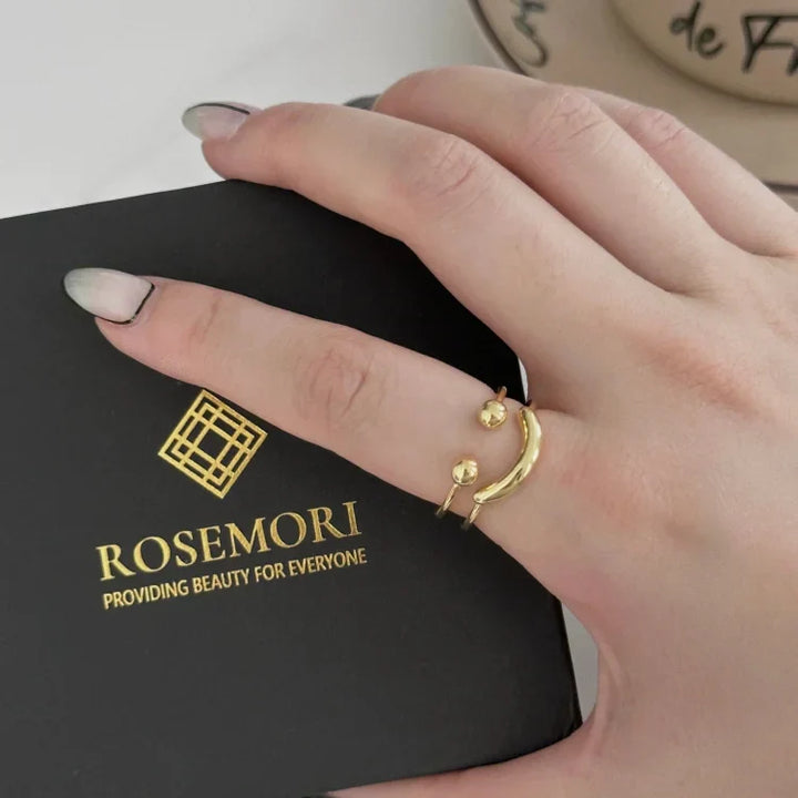 Smiley Adjustable Ring - Mila-Gold-Nora Luxe