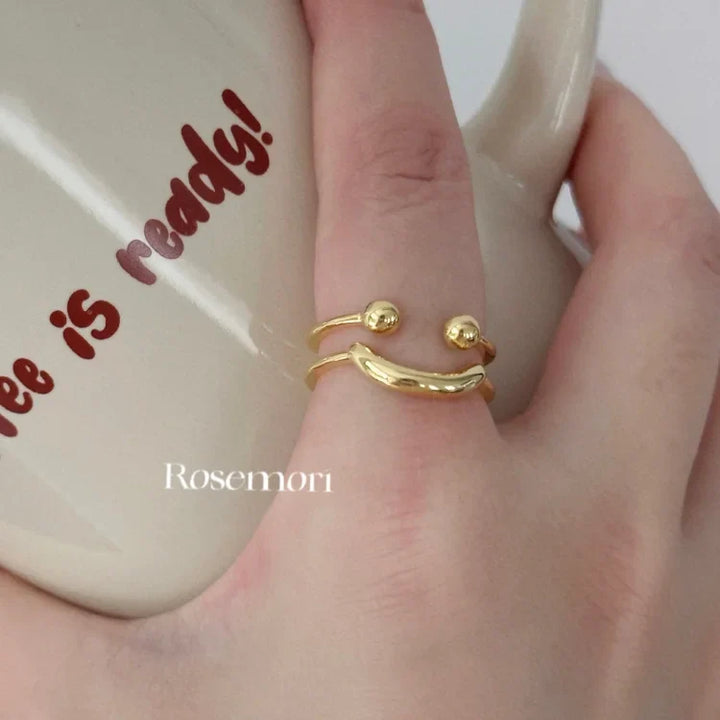 Smiley Adjustable Ring - Mila-Gold-Nora Luxe
