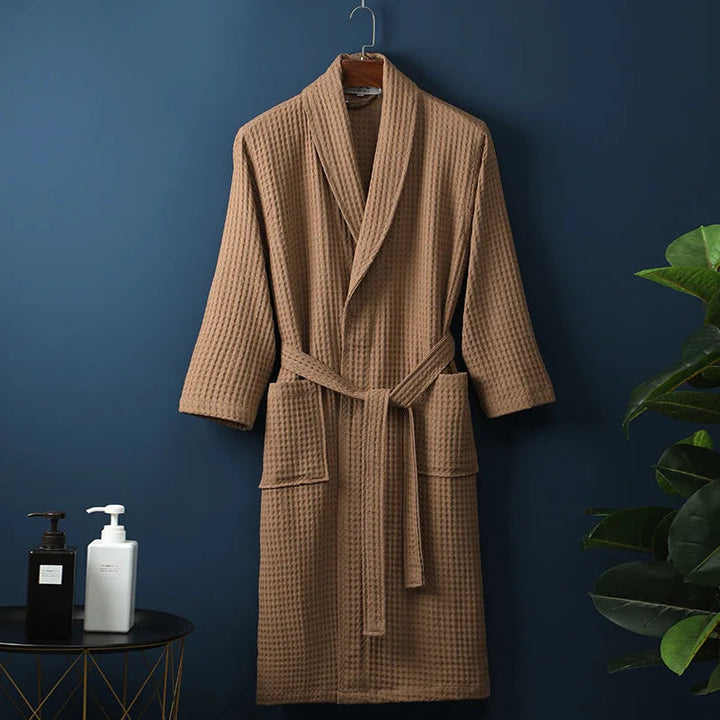 Soft Cotton Bathrobe for Comfort & Relaxation - Robin-Brown-M-The Livary