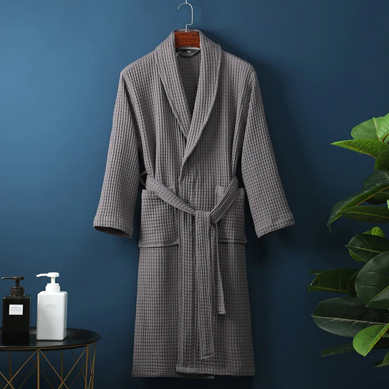 Soft Cotton Bathrobe for Comfort & Relaxation - Robin-Grey-M-The Livary