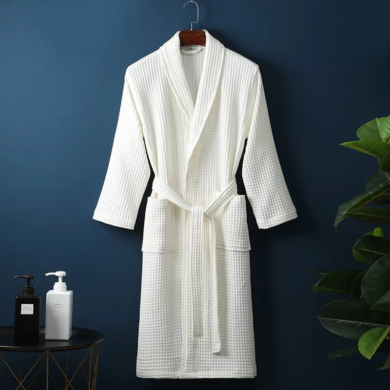 Soft Cotton Bathrobe for Comfort & Relaxation - Robin-White-M-The Livary