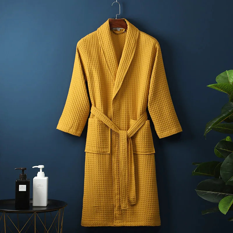 Soft Cotton Bathrobe for Comfort & Relaxation - Robin-Yellow-M-The Livary