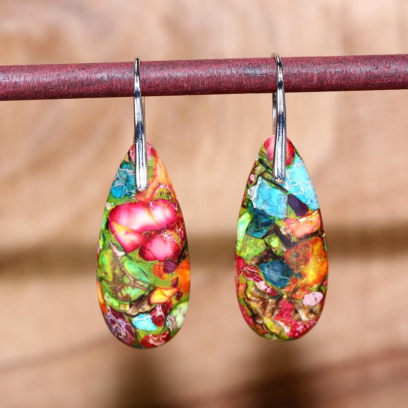 Spiritual Jasper Drop Earrings - Nerida-Nora Luxe