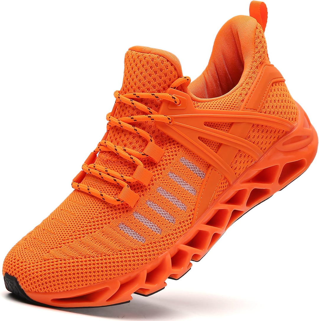Sporty Men's Trainers - FlexLite-Orange-6.5-Nora Luxe