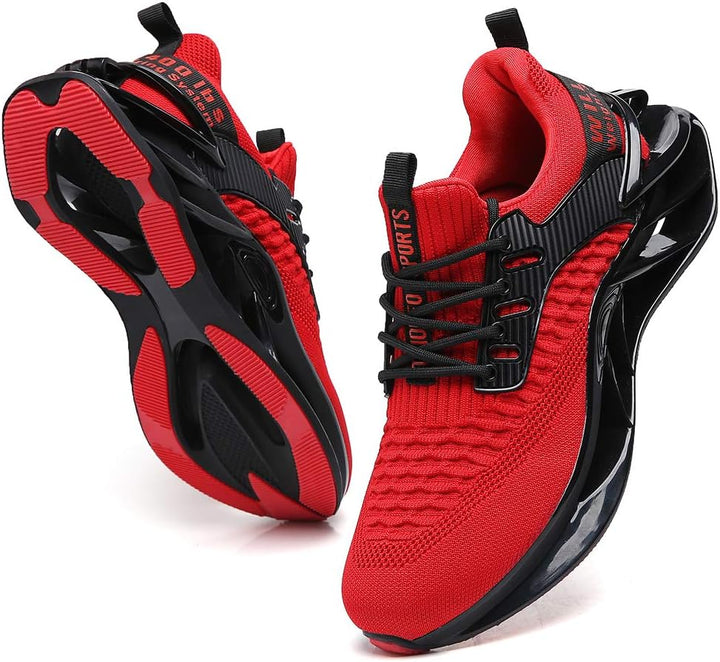 Sporty Men's Trainers - FlexLite-Red-6.5-Nora Luxe