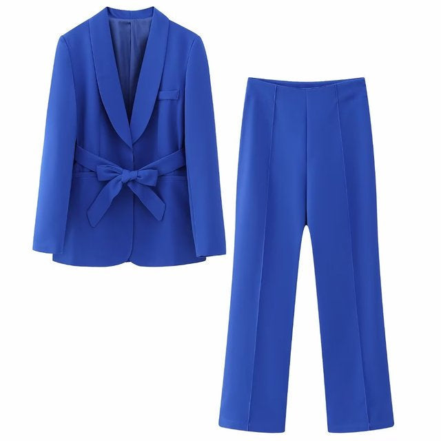 Stylish 2-Piece Women's Suit - Lena-Blue-XS-Nora Luxe