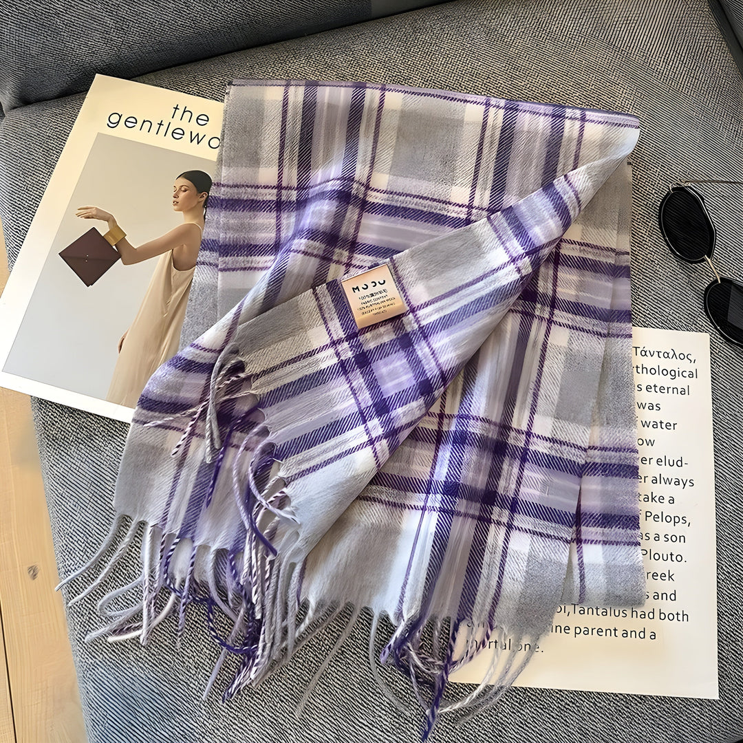 Stylish British Checked Cashmere Women's Winter Scarf - Victoria-A-Nora Luxe