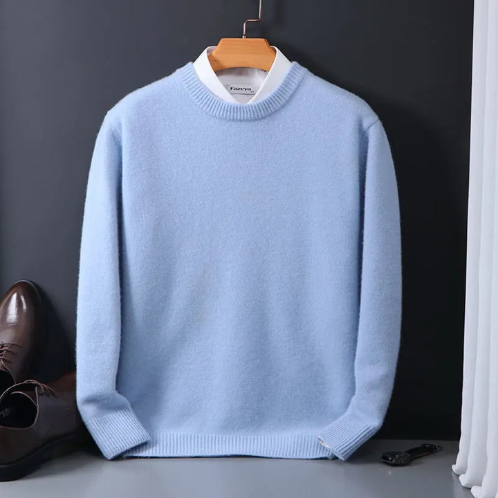Stylish Cashmere Men's Sweater - Oliver-Light Blue-XS-Nora Luxe