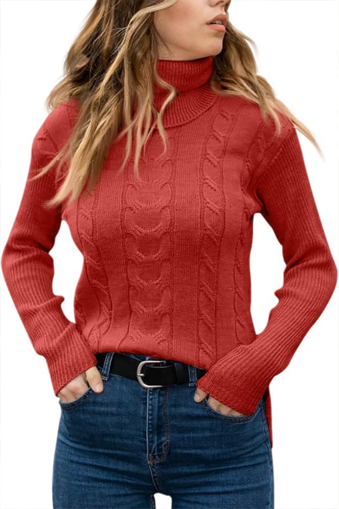 Stylish Knitted Women's Turtleneck - Denise-Apricot-S-Nora Luxe