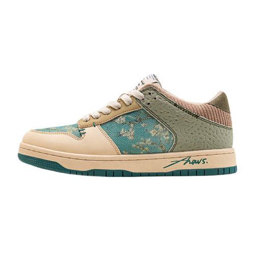 Stylish ladies' and men's art sneakers with almond blossom print – Arta-3-Nora Luxe