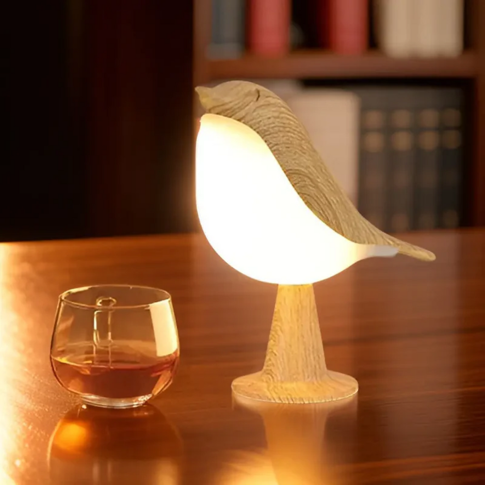Stylish LED Bird Lamp with Touch Control and Aromatherapy - FeatherGlow-Gray-Nora Luxe