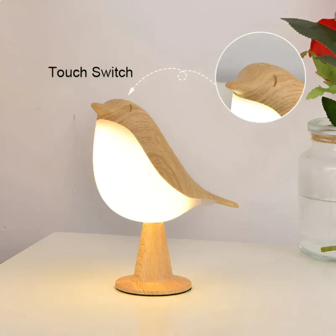 Stylish LED Bird Lamp with Touch Control and Aromatherapy - FeatherGlow-Gray-Nora Luxe