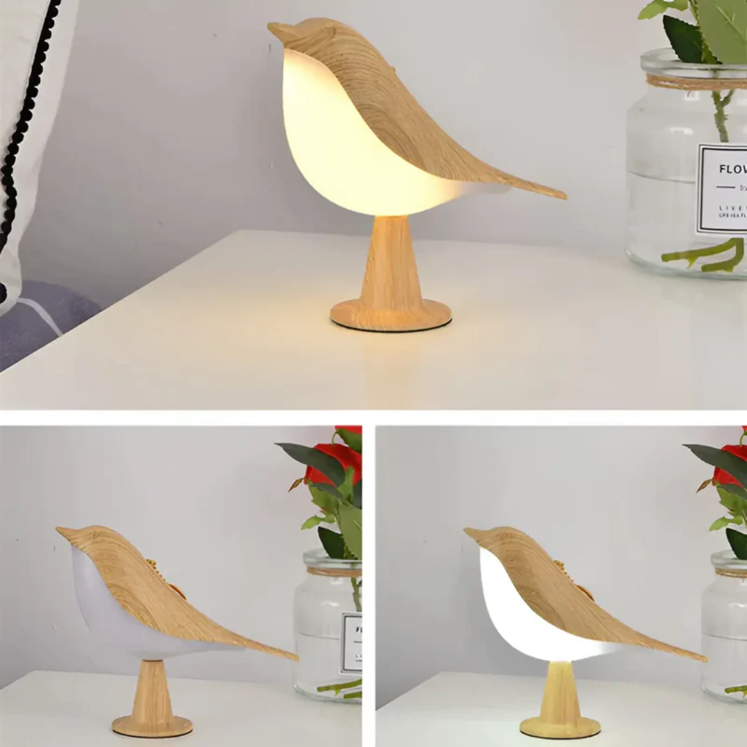 Stylish LED Bird Lamp with Touch Control and Aromatherapy - FeatherGlow-Gray-Nora Luxe
