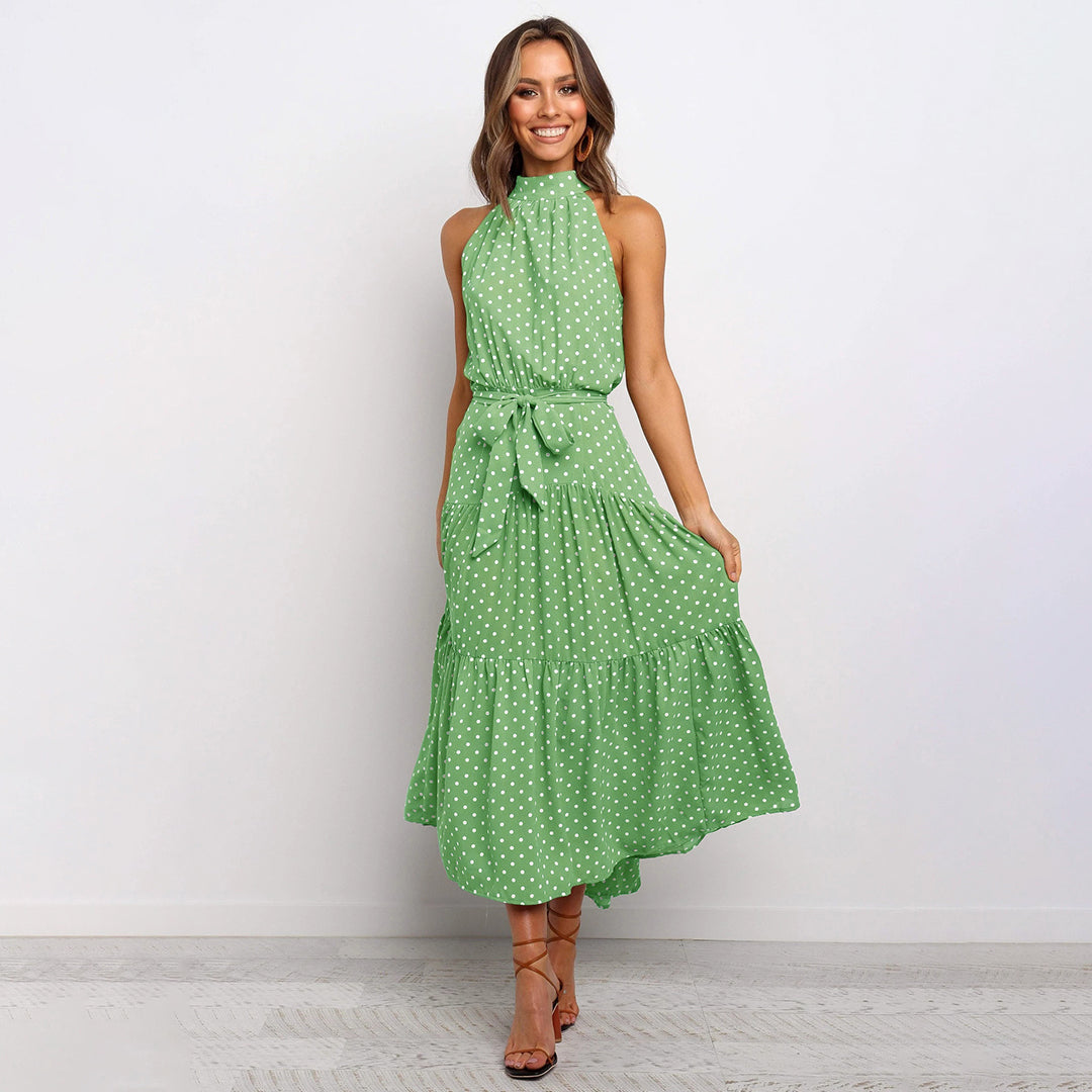 Stylish Long Summer Dress - Lucienne-Green-S-Nora Luxe