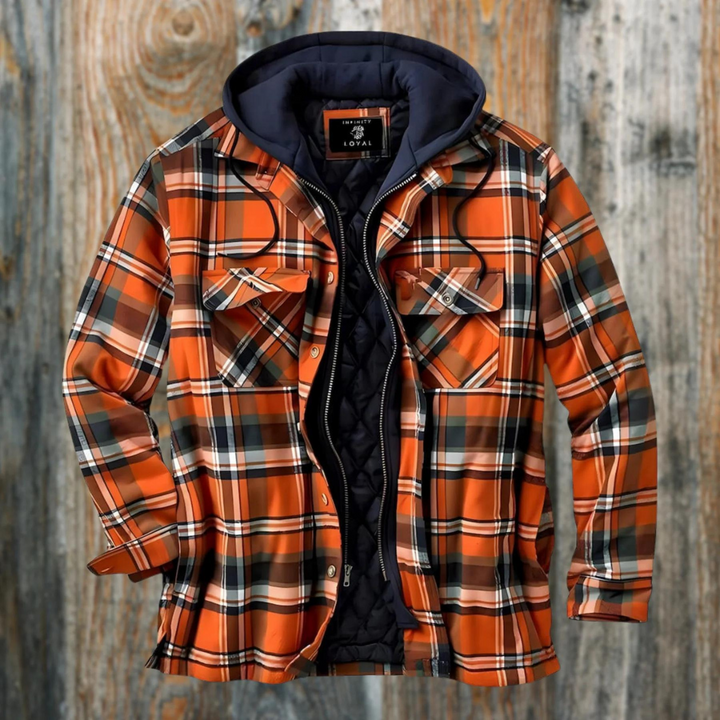 Stylish Men's Winter Coat - RusticJack-Orange-S-Nora Luxe