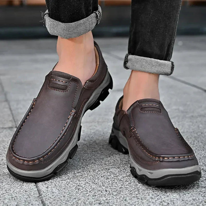 Stylish Orthopaedic Men's Shoes - Lucas-6-Brown-Nora Luxe