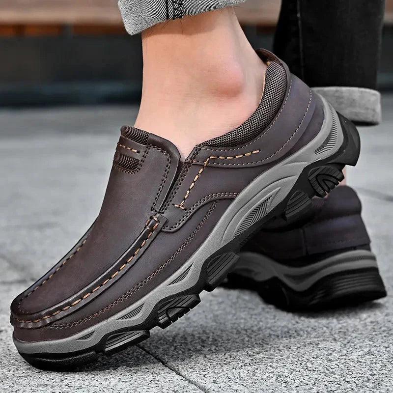 Stylish Orthopaedic Men's Shoes - Lucas-6-Brown-Nora Luxe