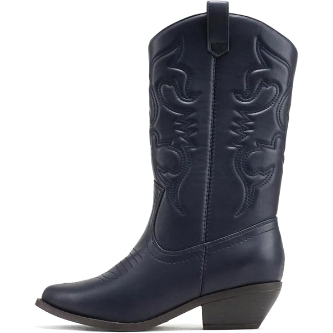 Stylish Western Pointed Cowboy Boots - Gracia-Marine Blue-3.0-Nora Luxe
