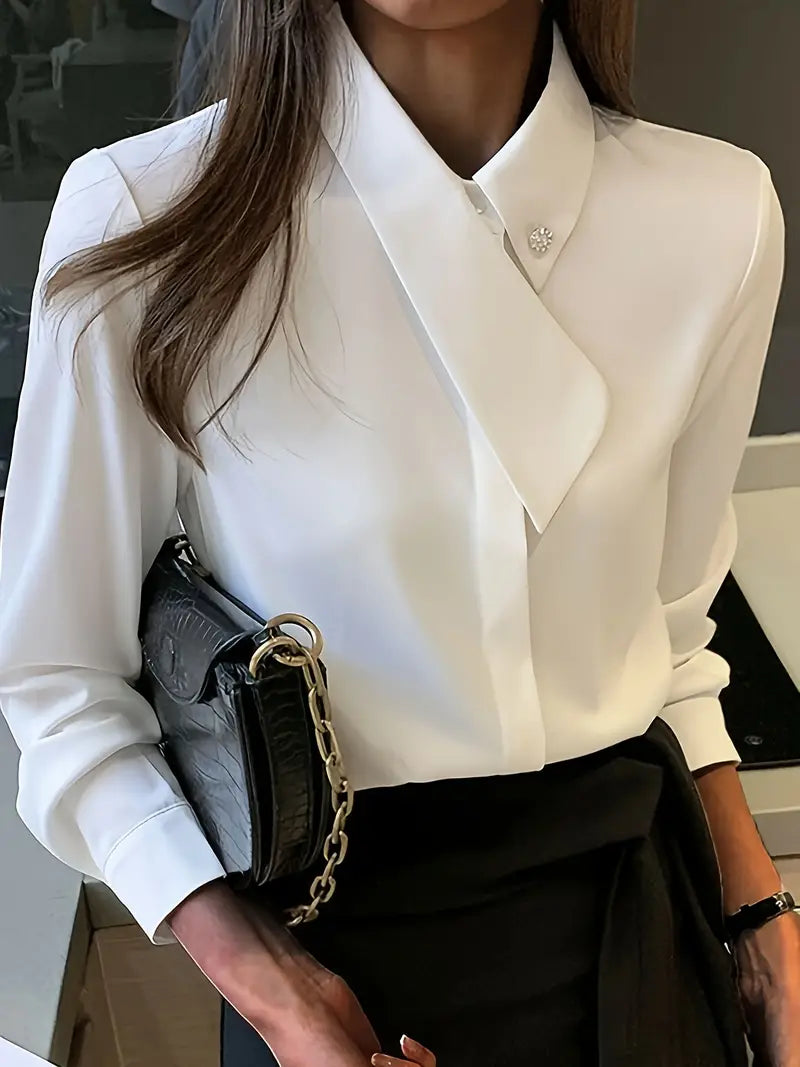 Stylish White Women's Blouse - Emilia-L-Nora Luxe