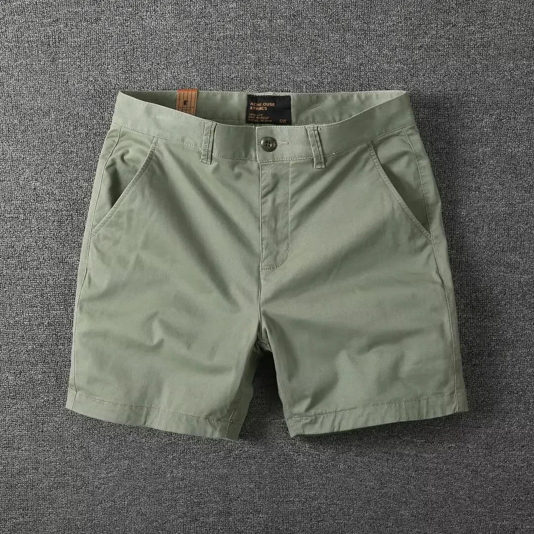 Summer chino shorts with a comfort fit – Matteo-Green-28-Nora Luxe