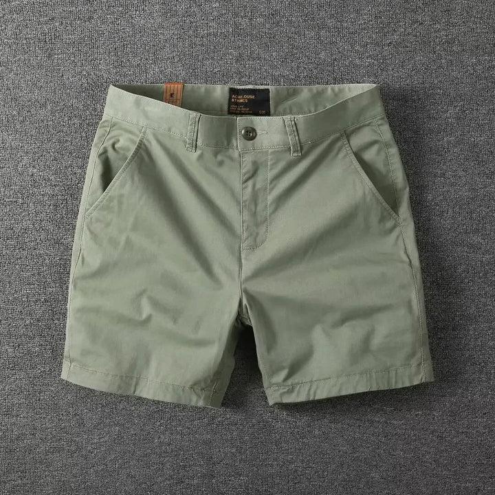 Summer chino shorts with a comfort fit – Matteo-Green-28-Nora Luxe