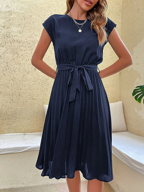 Summer dress with Short Sleeves – Amara-Dark blue-S-The Livary