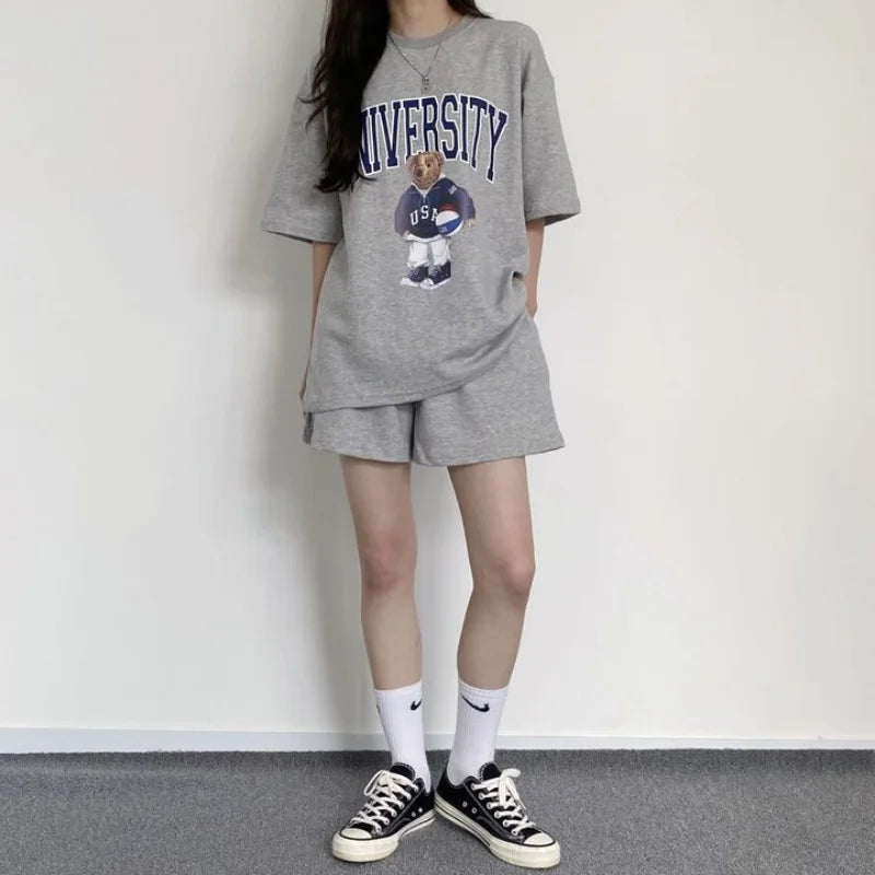 Summer Short Set for Women – Leni-Light gray-S-Nora Luxe