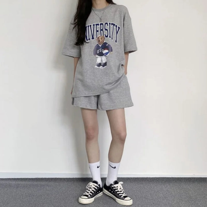 Summer Short Set for Women – Leni-Light gray-S-Nora Luxe
