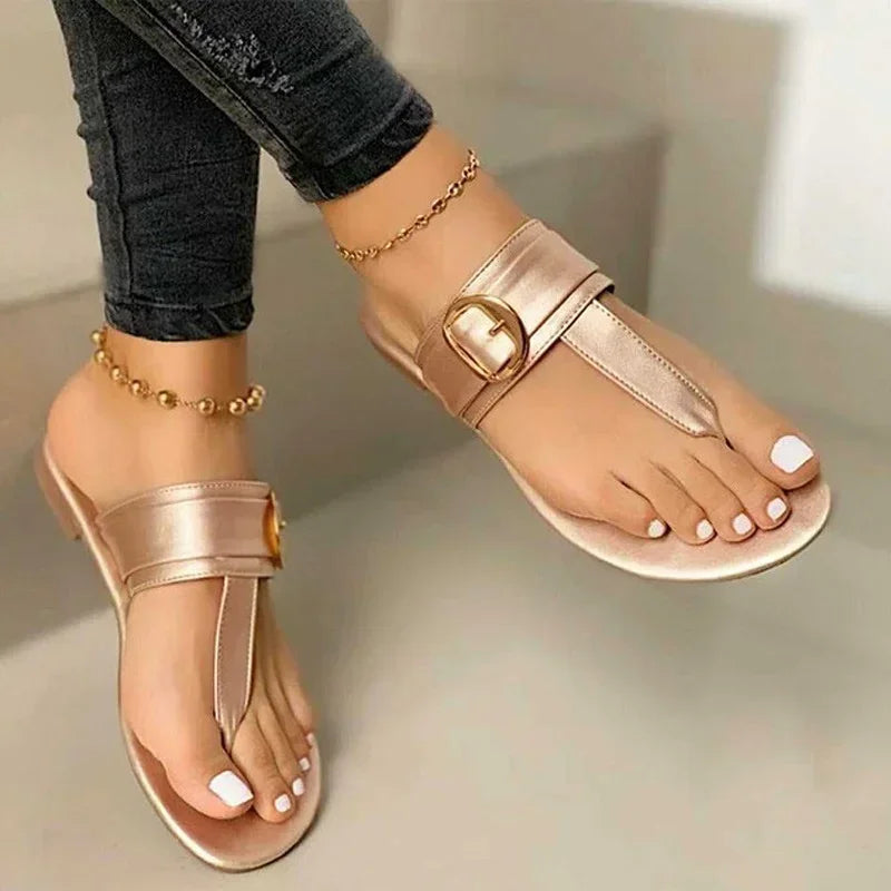 Summery clip-toe sandals for women with a light fit – Nayela-Gold-4-Nora Luxe