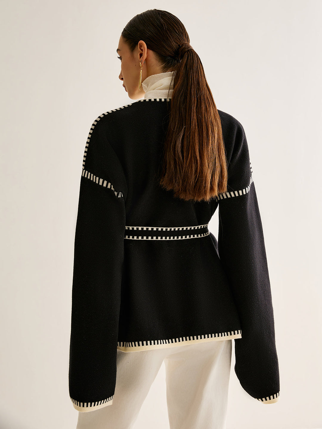 Tied Cardigan with Belt for Women - Celine-S-Nora Luxe