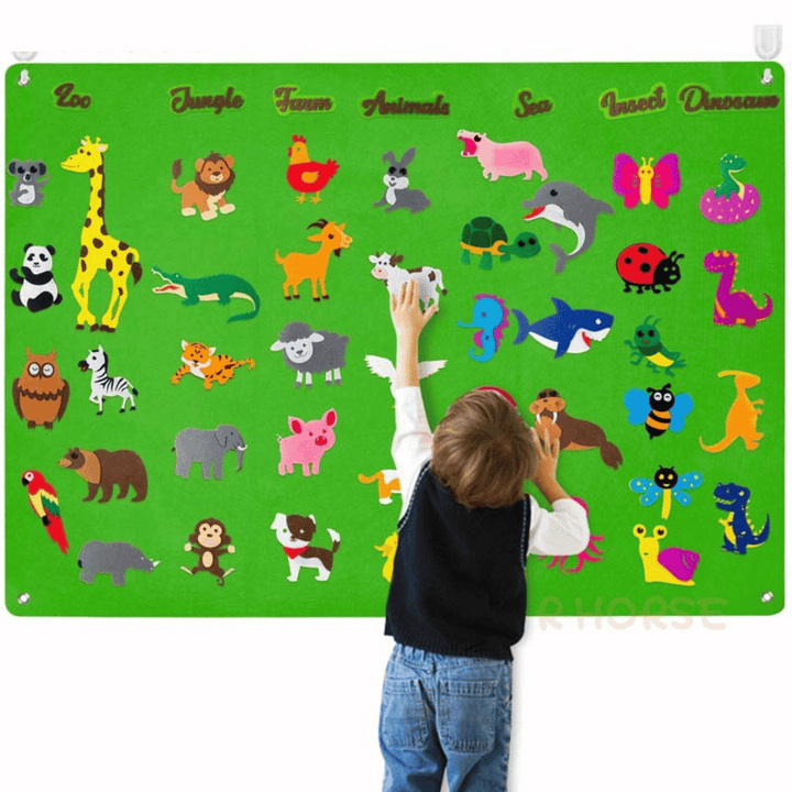 Toddler Felt Playboard - FeltAdventure-Animals-Nora Luxe