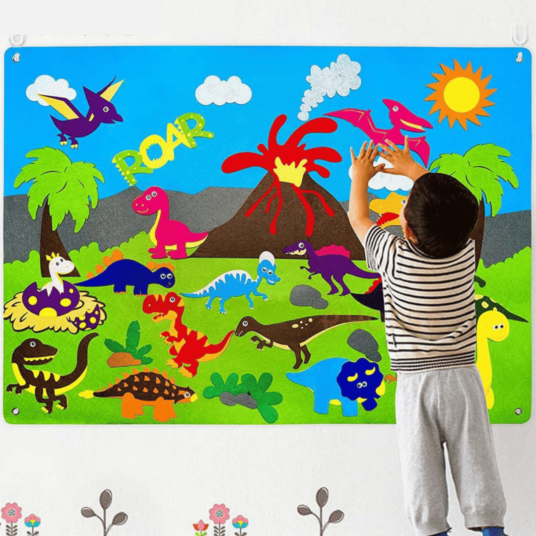 Toddler Felt Playboard - FeltAdventure-Dino's-Nora Luxe