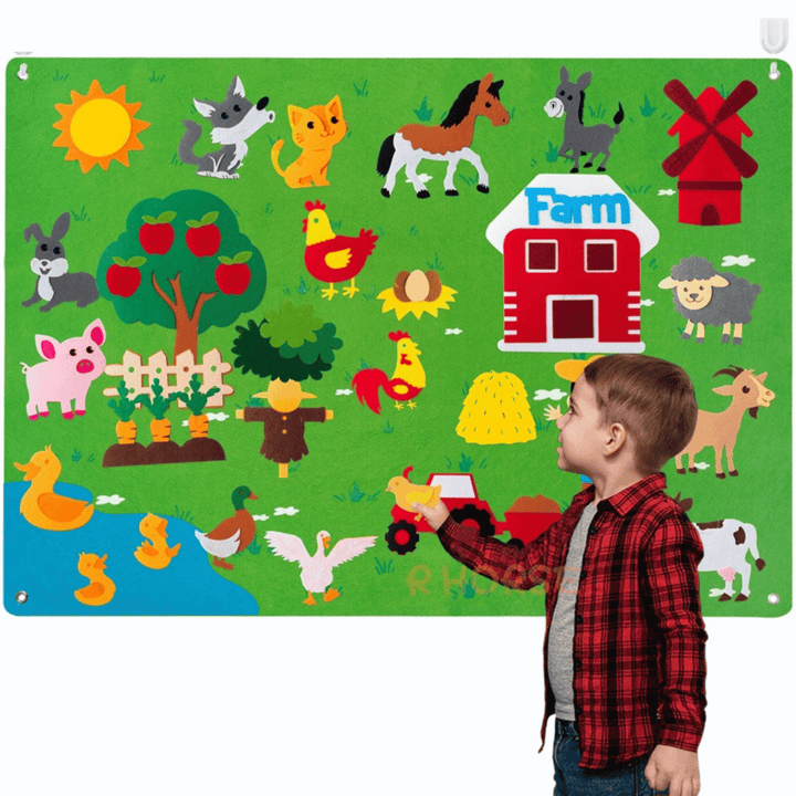Toddler Felt Playboard - FeltAdventure-Farm-Nora Luxe