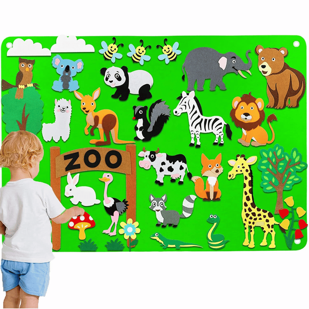 Toddler Felt Playboard - FeltAdventure-Zoo-Nora Luxe