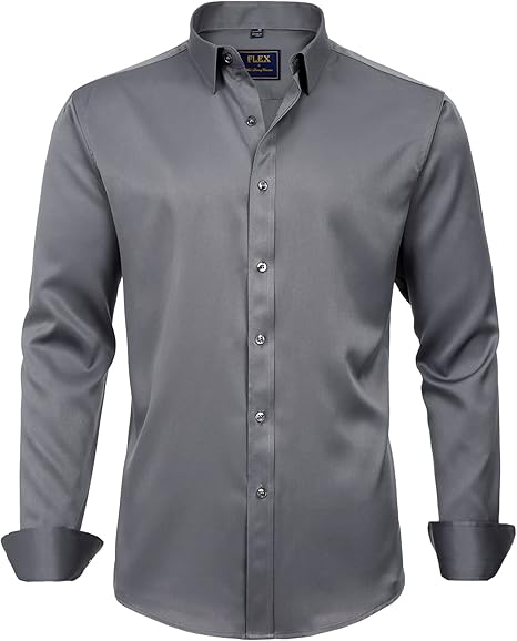 Trendy Anti-Crease Shirt for Men - Tom-Gray-S-Nora Luxe