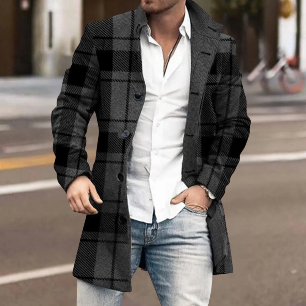 Trendy Classic Men's Coat - Matthis-Black-S-Nora Luxe