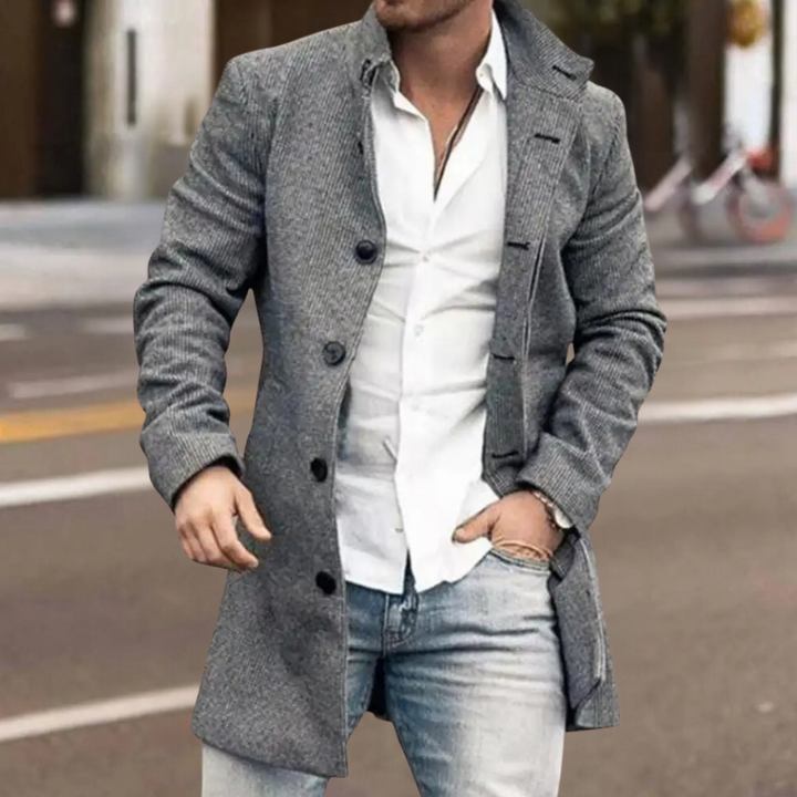Trendy Classic Men's Coat - Matthis-Gray-S-Nora Luxe